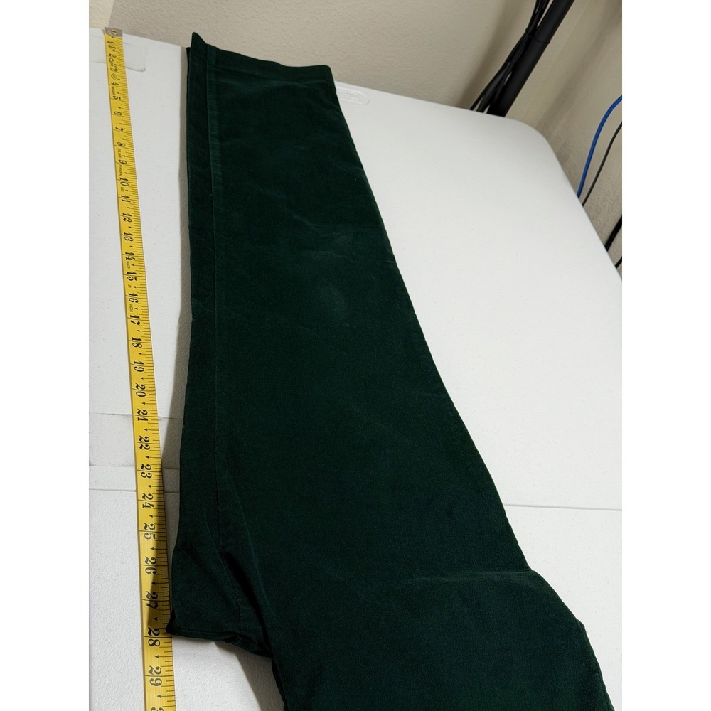 Talbots Pants Womens 10 Emerald Green Velour High Rise Holiday Whimsigoth Office - Picture 8 of 8